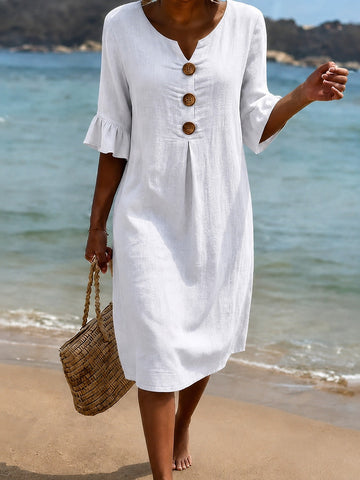 Deborah - Chic Ruffled Sleeves Dress