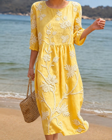 Teresa - Chic Embroidered Midi Dress