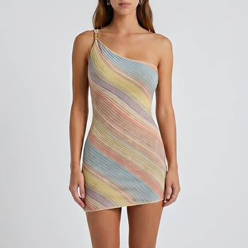 Kameron - Vivid One-Shoulder Mini Dress