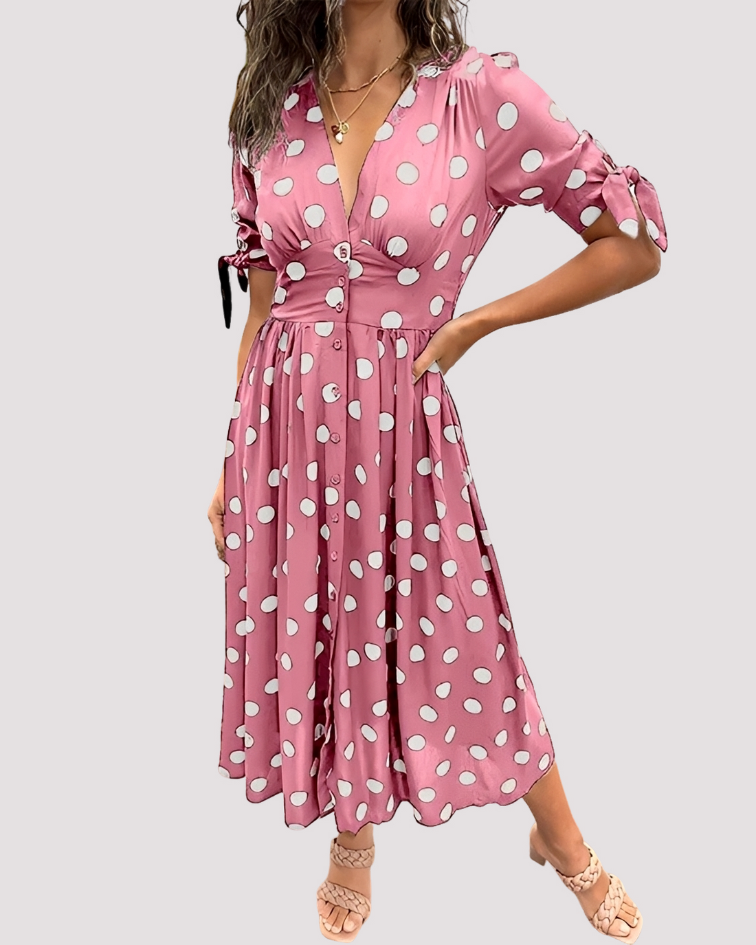 Nicole - Fashionable Polka Dot Dress