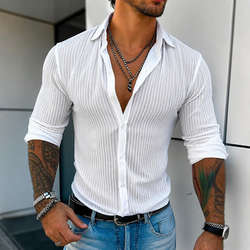 Jonty - Relaxed Striped Long Sleeve Shirt
