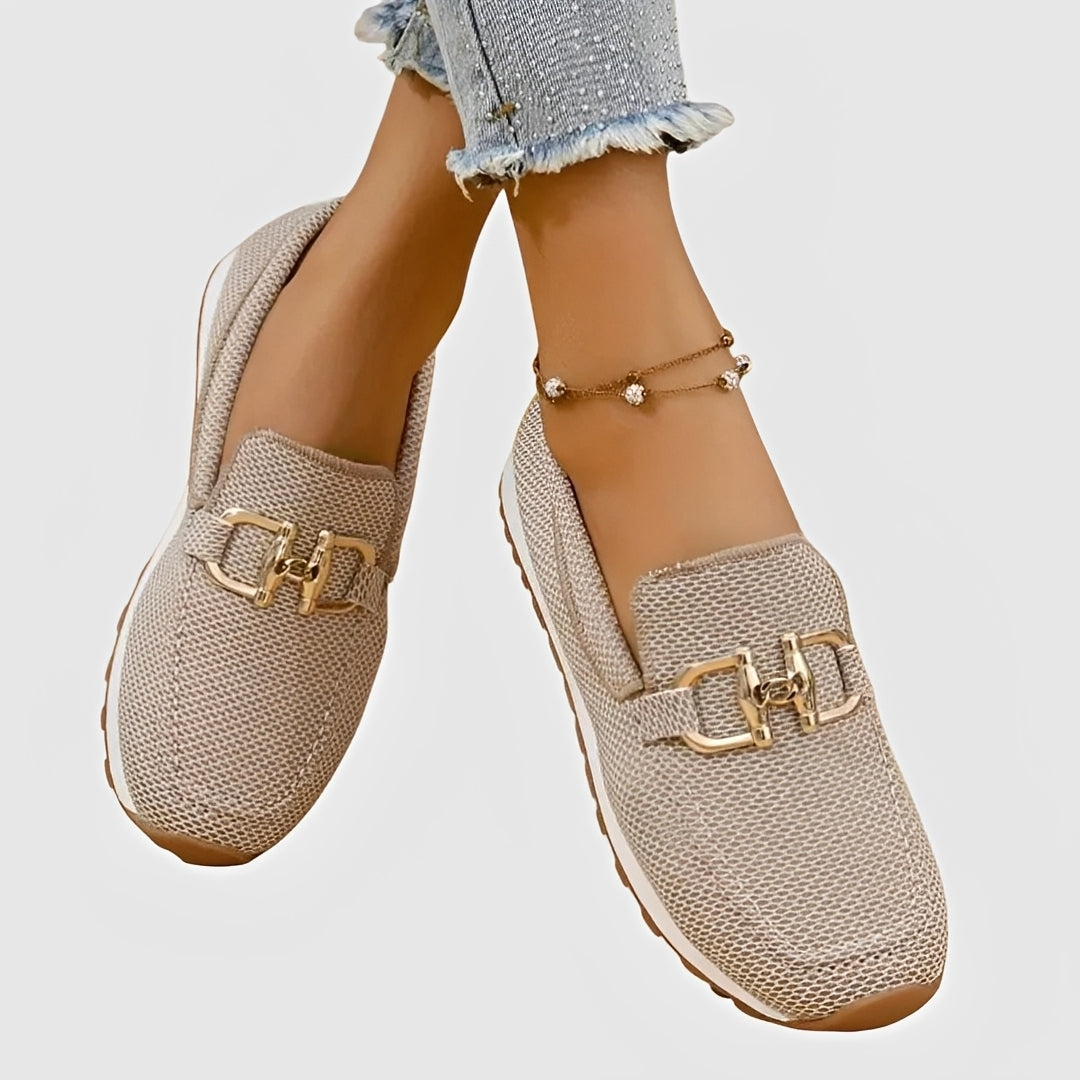 Elle - Casual Loafers with Buckle