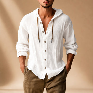 Kayne - Comfy Hooded Long Sleeved Shirt