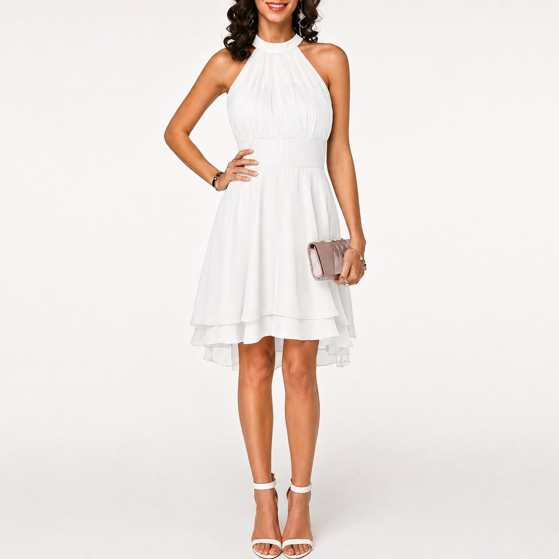 Kristina - Elegant Short Halter Dress