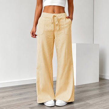 Amanda - Comgy Striped Pants with Pockets