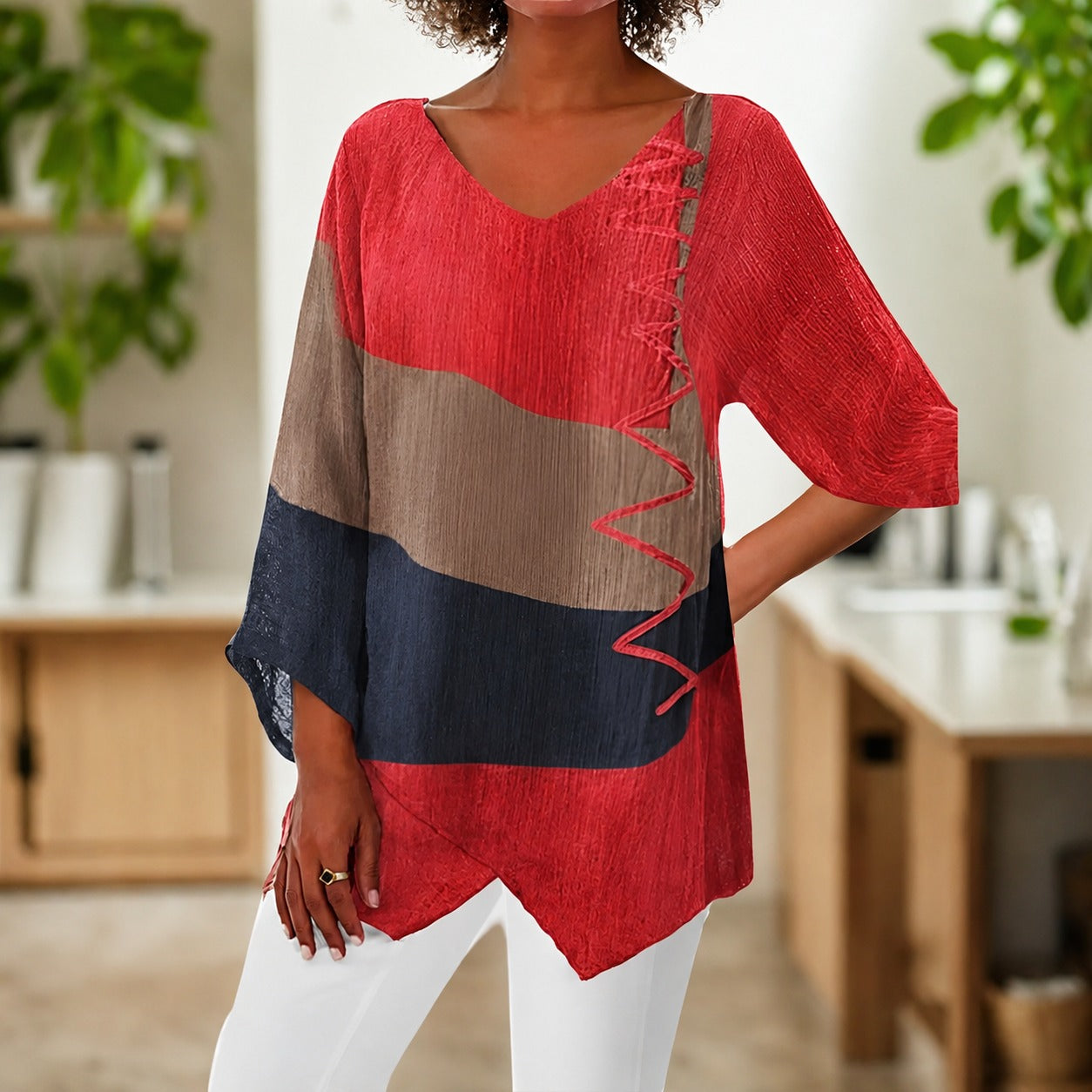 Eli - Colorful Blouse that Covers the Belly