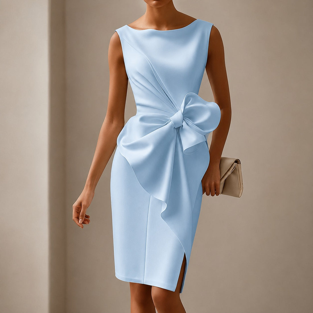 Esmee - Elegant Bowknot Mini Dress