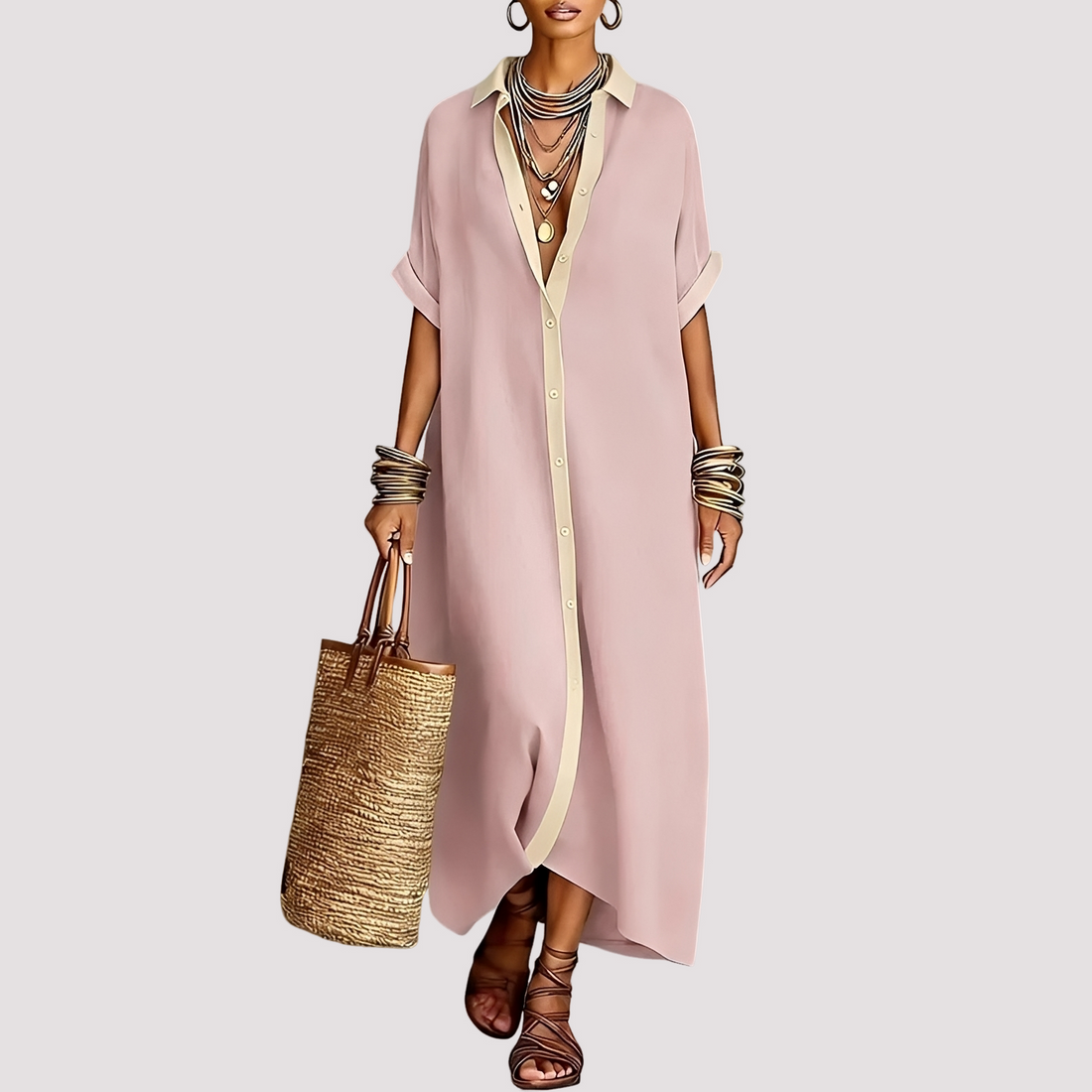 Talia - Relaxed Button-Down Maxi Shirt Dress