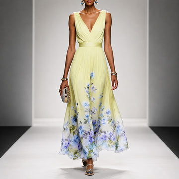 Tanisha - Floral Chiffon Maxi Dress