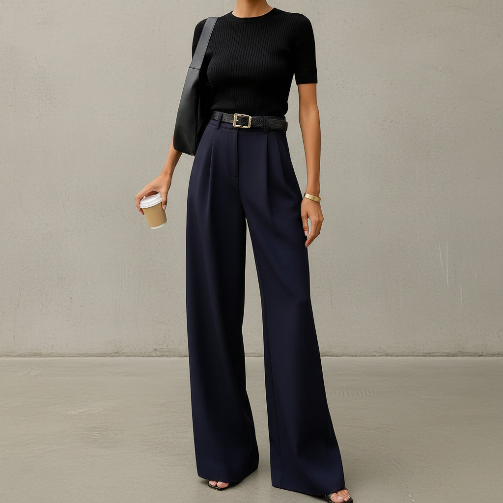 Marlene - Wide-leg pants without belt
