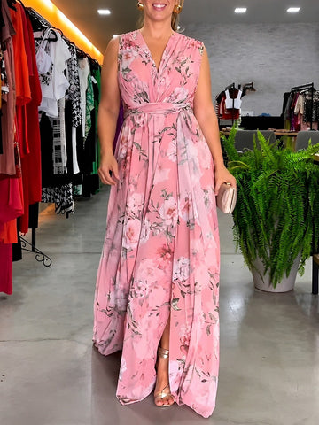 Hana - Casual Sleeveless Dress with Floral Pattern
