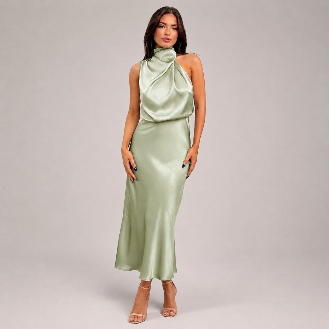 Lillie - Elegant Dress with Halter Neckline