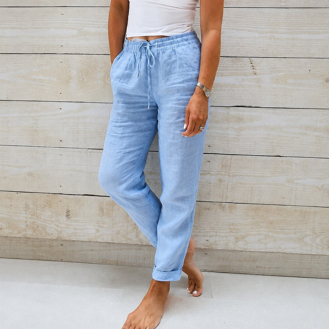 Stacy - Casual women's pants made of lightweight fabric