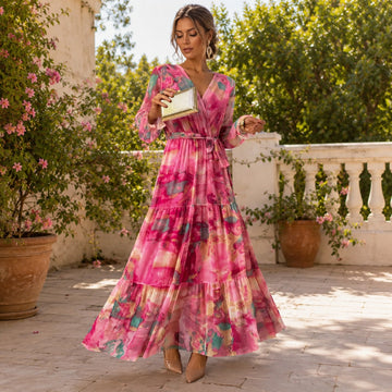 Carroll - Floral Long Sleeved Dress