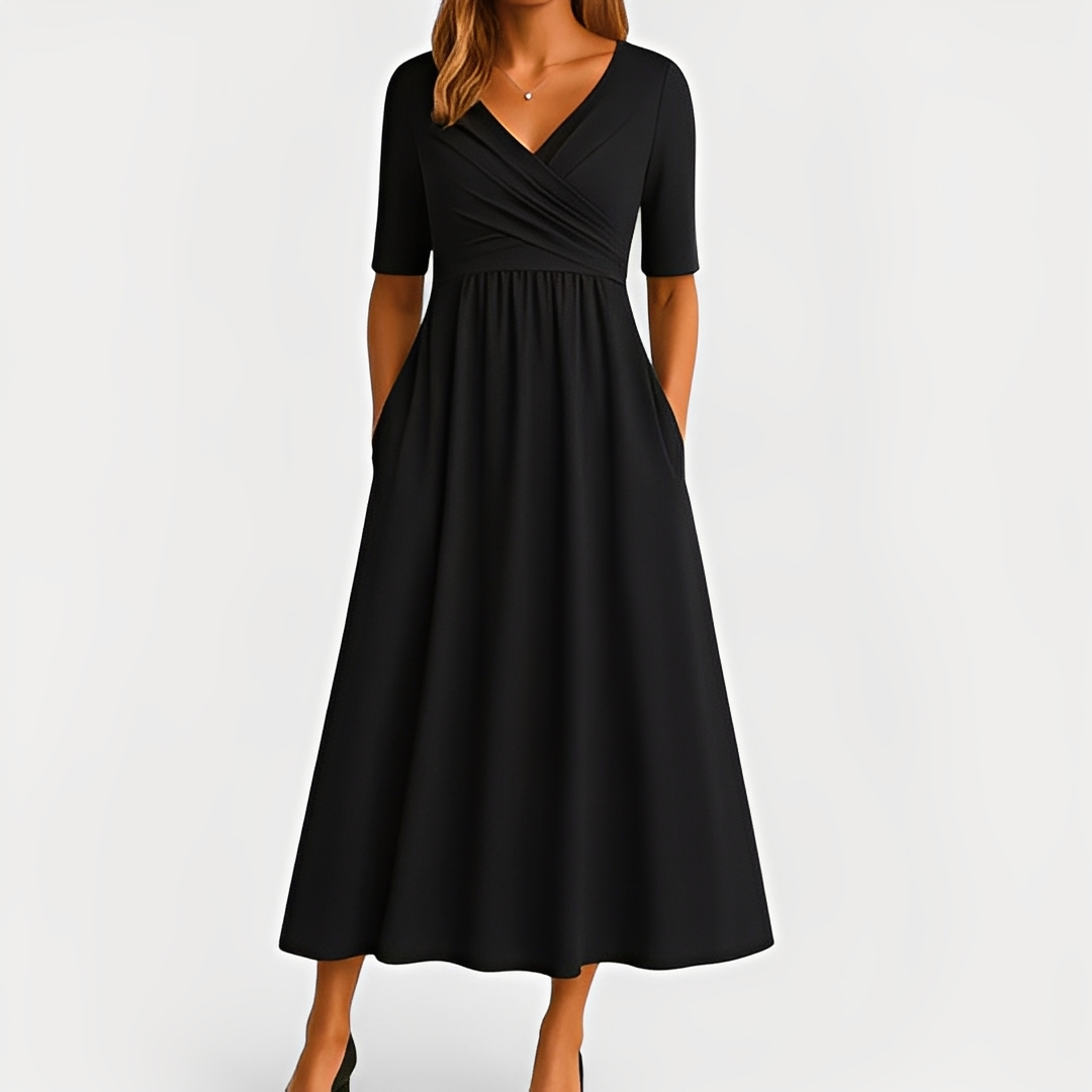 Maïka - Elegant dress with V-neck