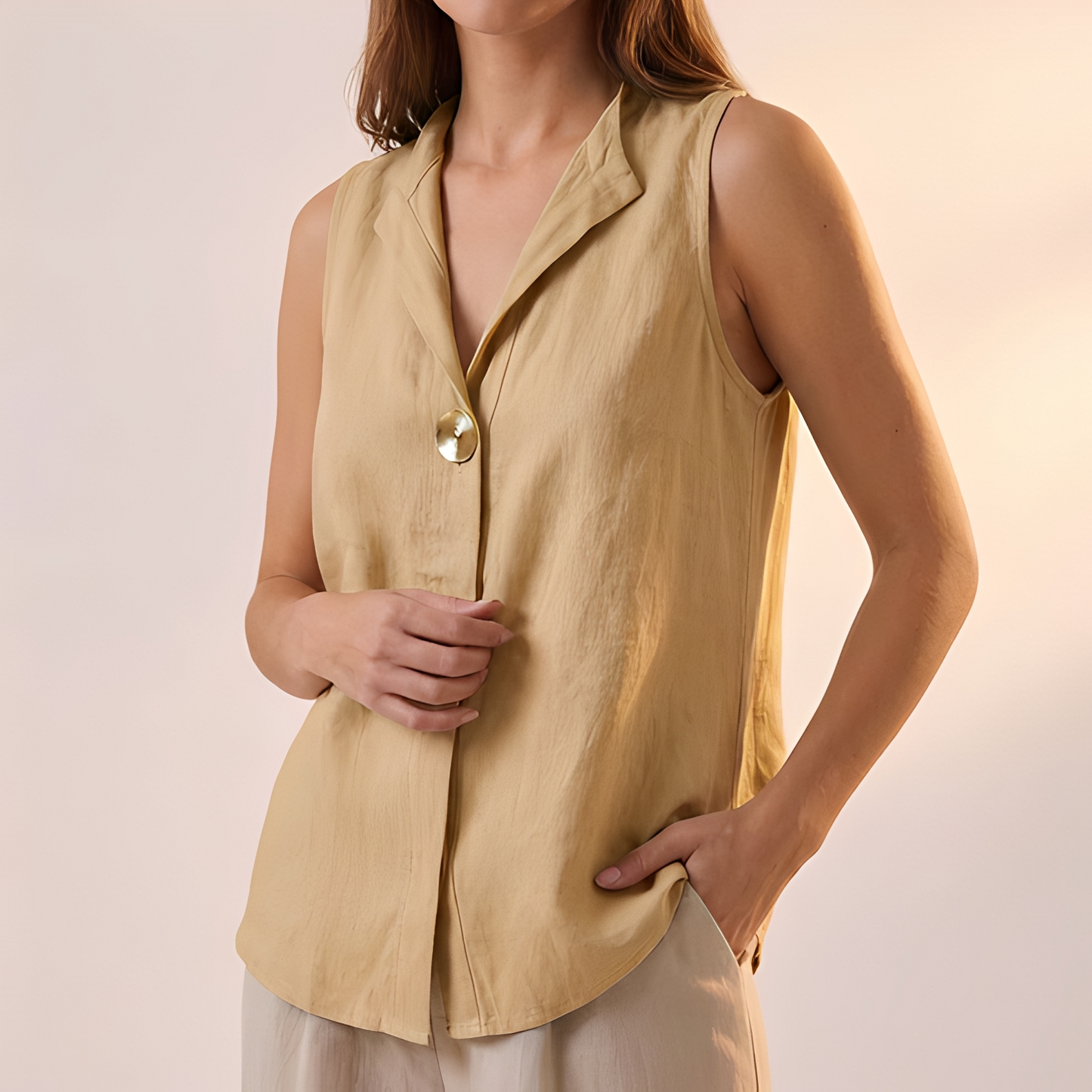Janice - Women's sleeveless blouse with a loose fit