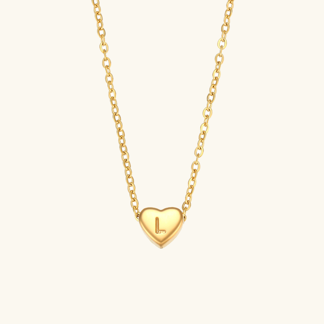 Heart - Gold Initials Necklace