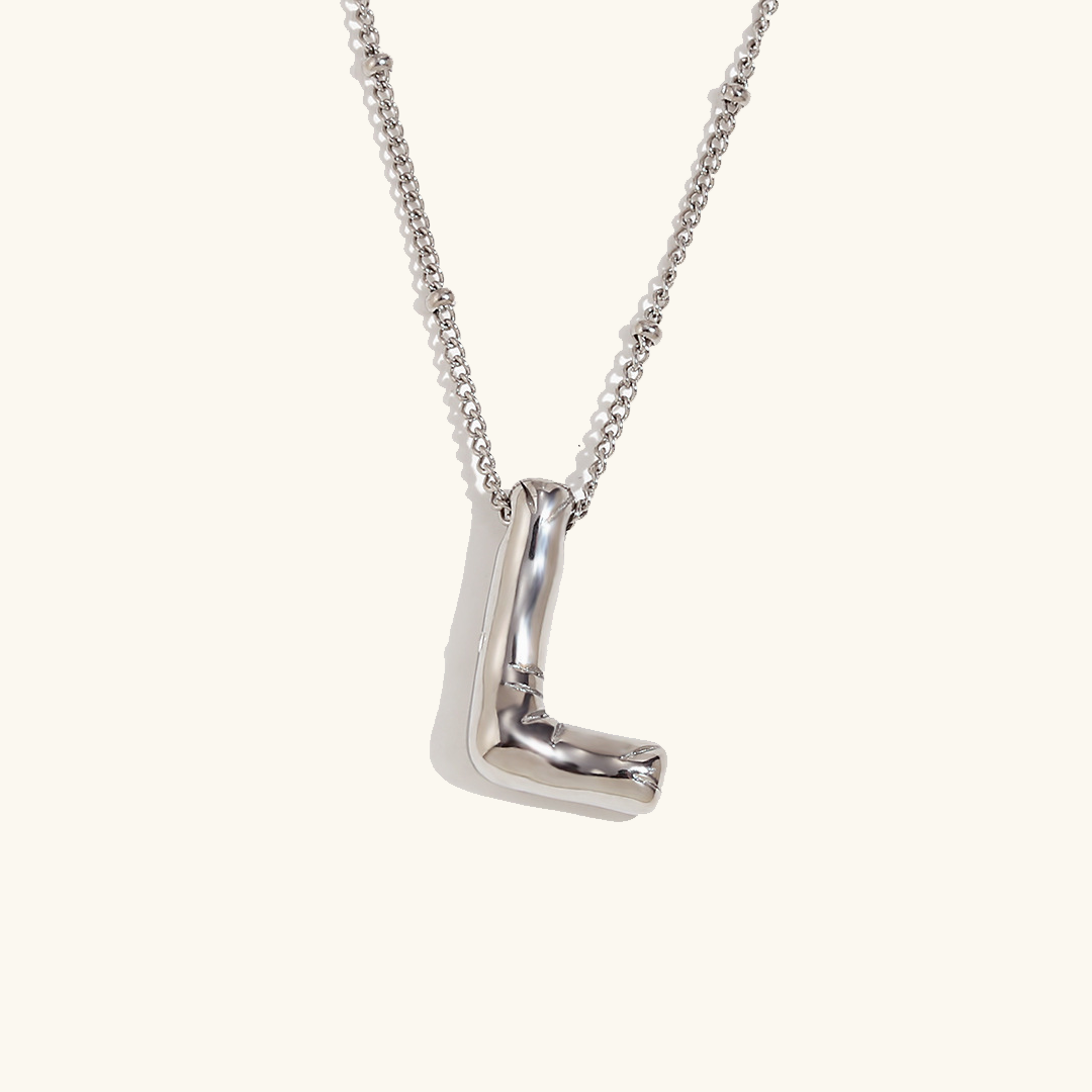 Gold Balloon Initial Necklace