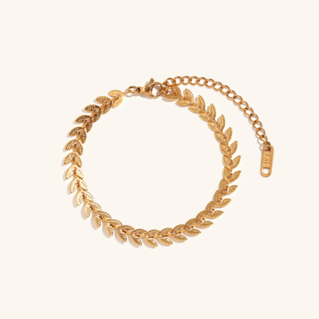 Sisi – Anklet with Golden Leaves