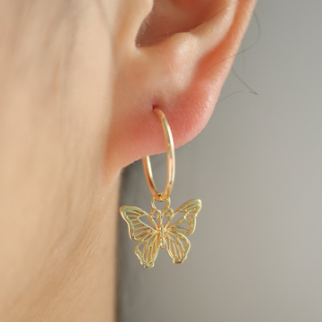 Butterfly Earrings - Hollow Butterfly Pendant