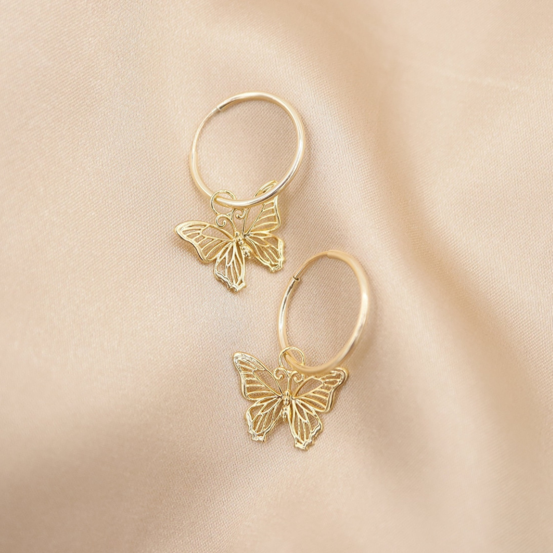 Butterfly Earrings - Hollow Butterfly Pendant