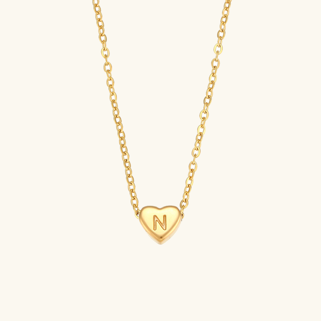 Heart - Gold Initials Necklace