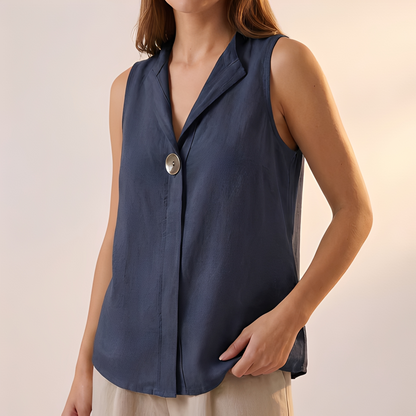 Janice - Women's sleeveless blouse with a loose fit