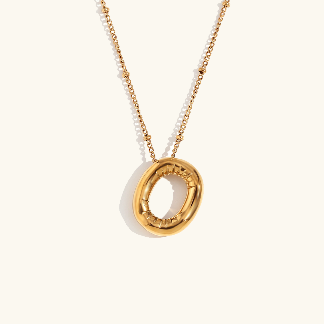 Gold Balloon Initial Necklace