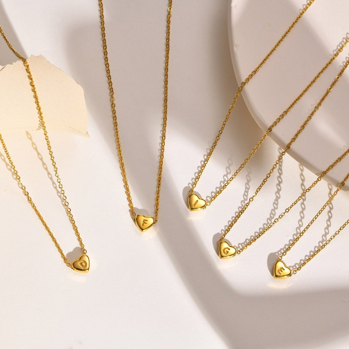 Heart - Gold Initials Necklace