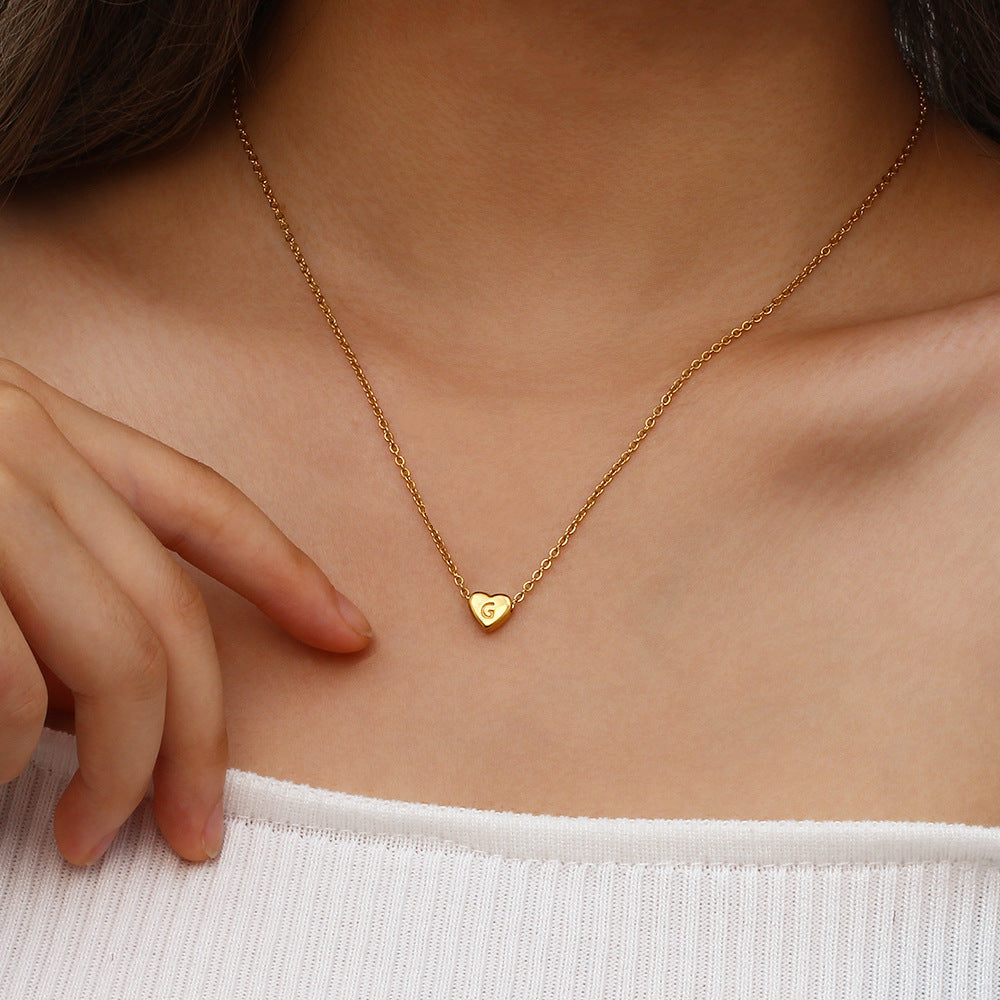 Heart - Gold Initials Necklace
