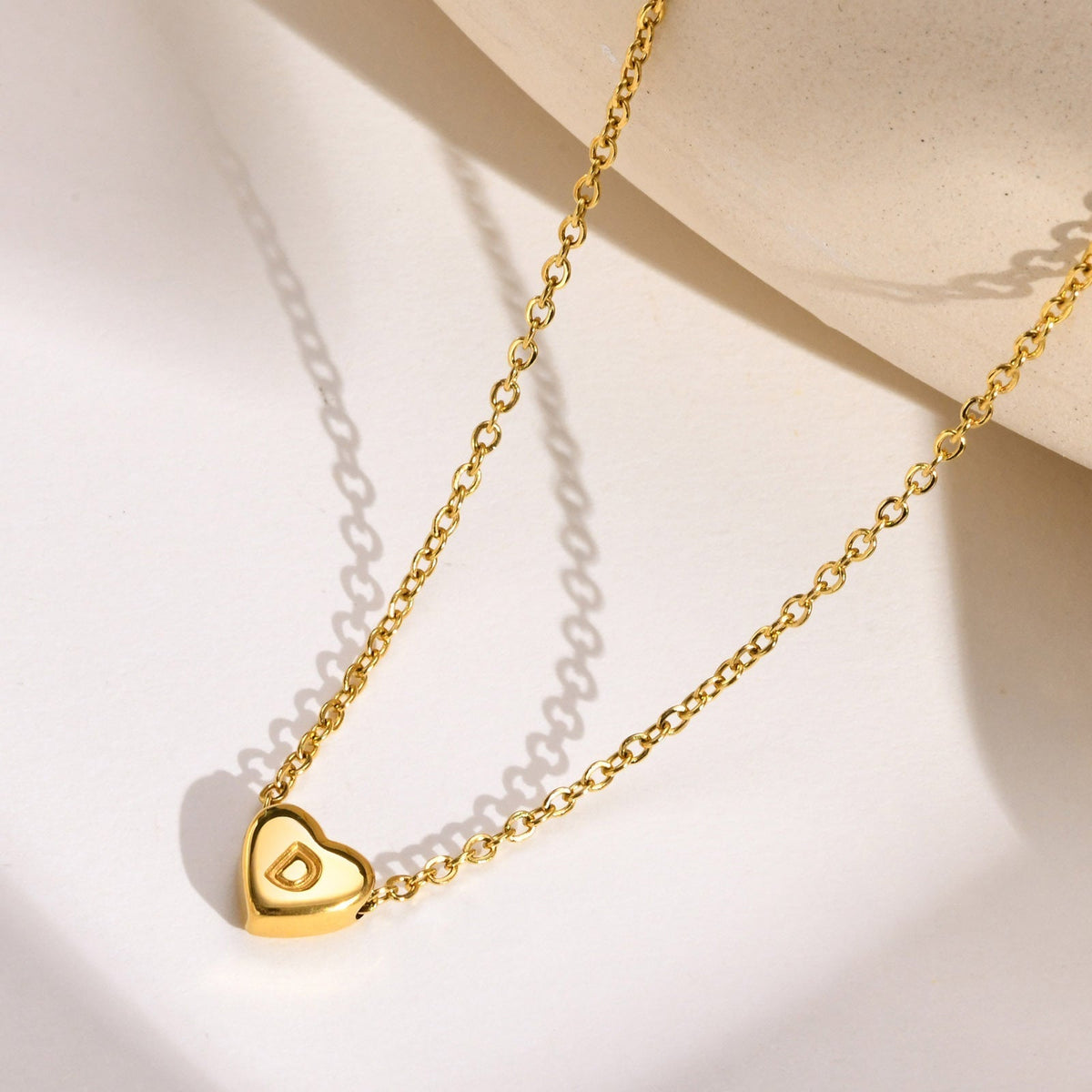 Heart - Gold Initials Necklace