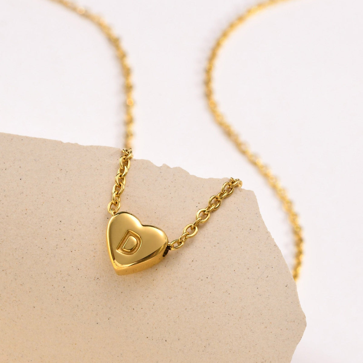 Heart - Gold Initials Necklace