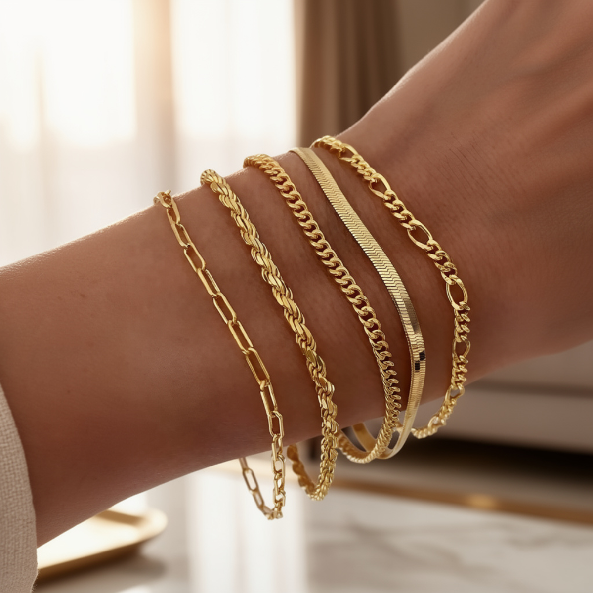 Elara – Set of Minimalist Bracelets for Women