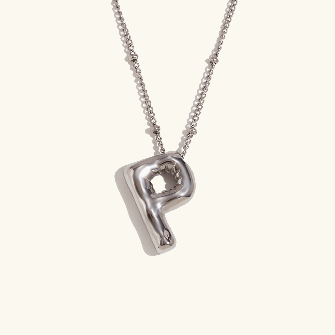 Gold Balloon Initial Necklace