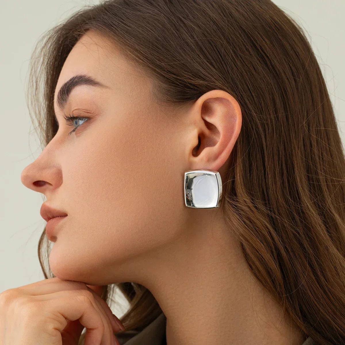 Poppy - Golden Square Earrings