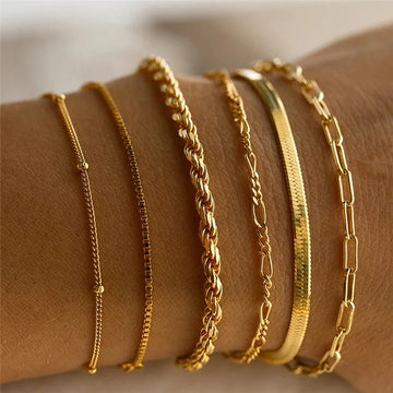 Paige – set of 6 layered bracelets