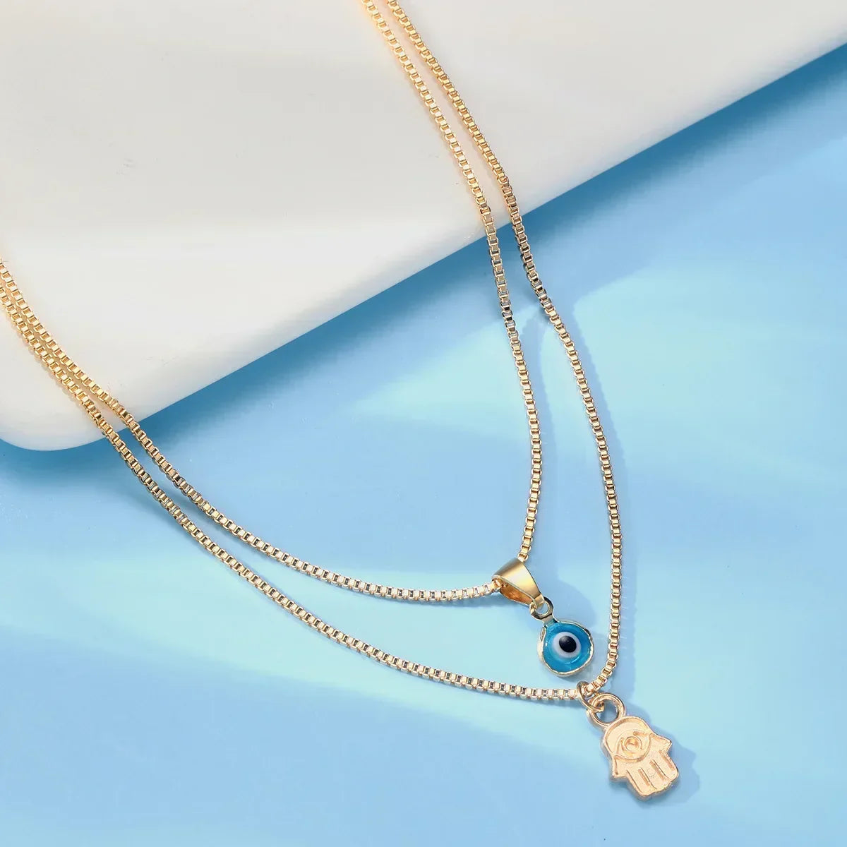 Sahar – Two-Row Evil Eye Necklace