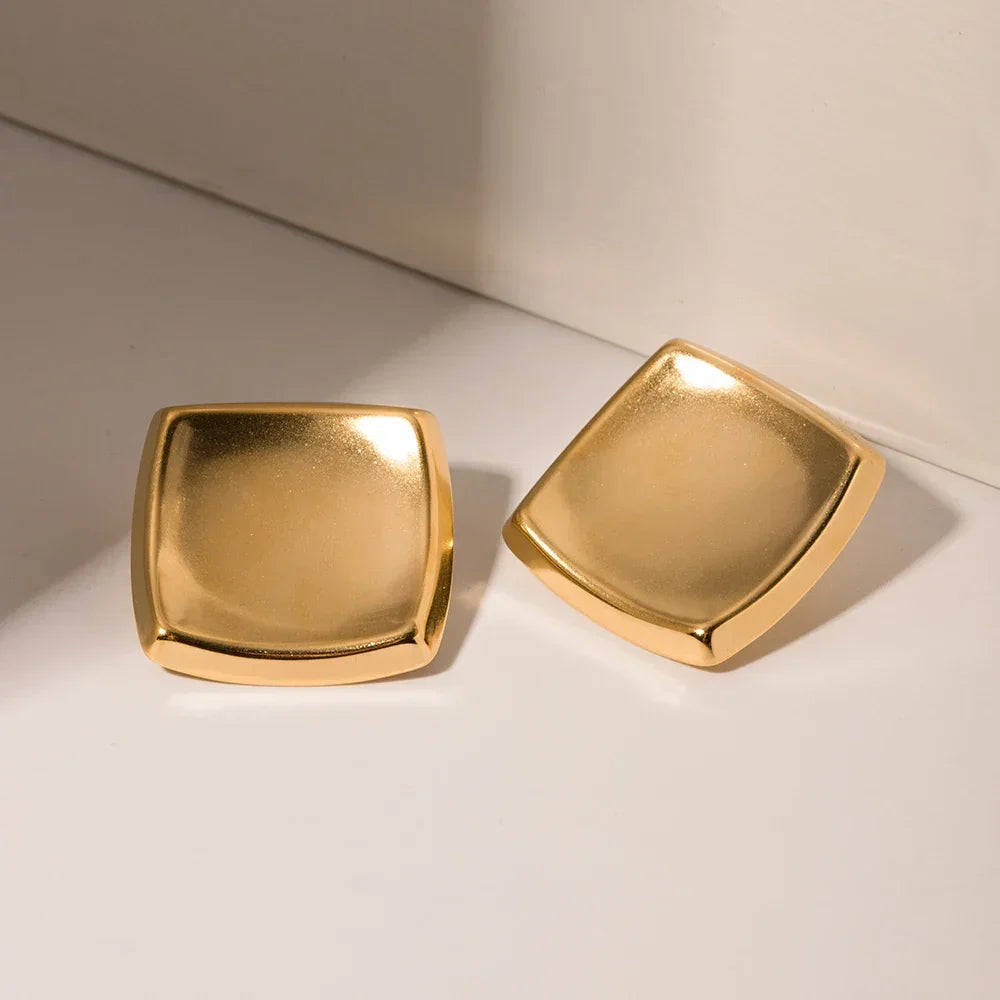 Poppy - Golden Square Earrings