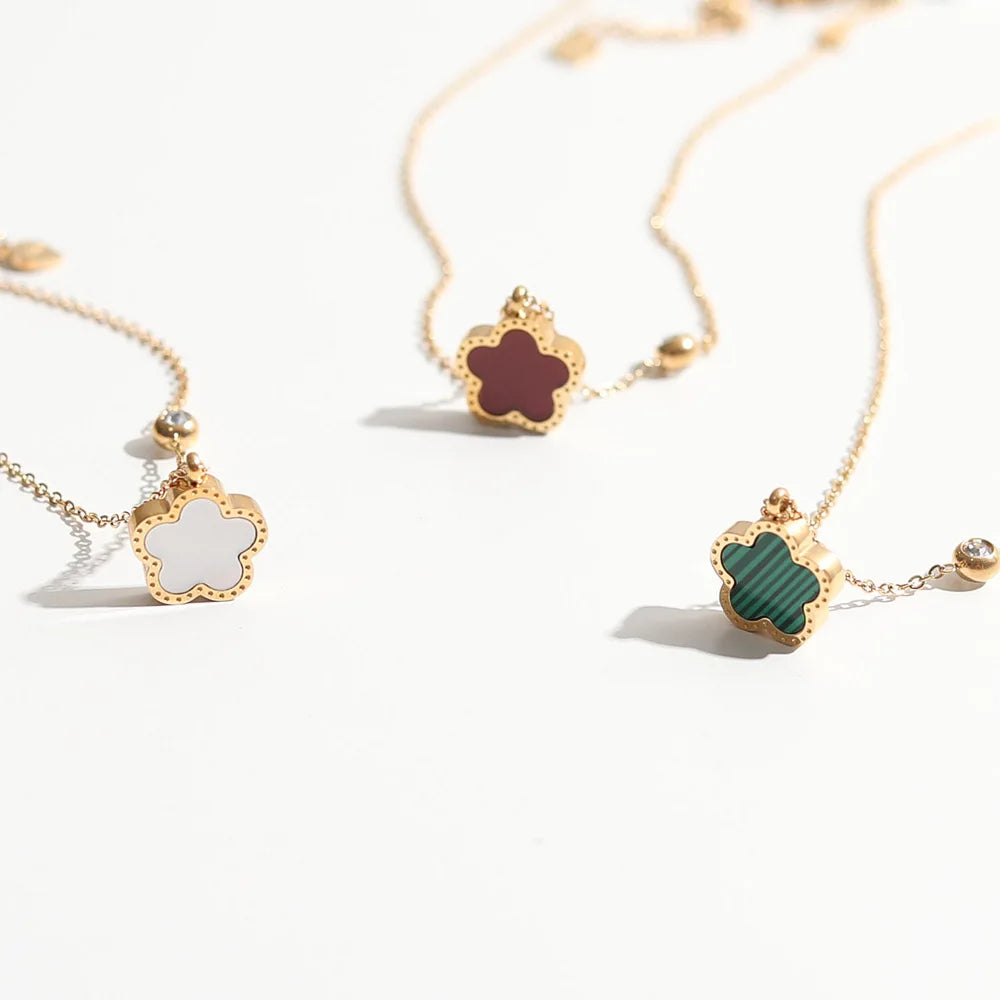 Five Leaf Clover - Clover Flower Necklace