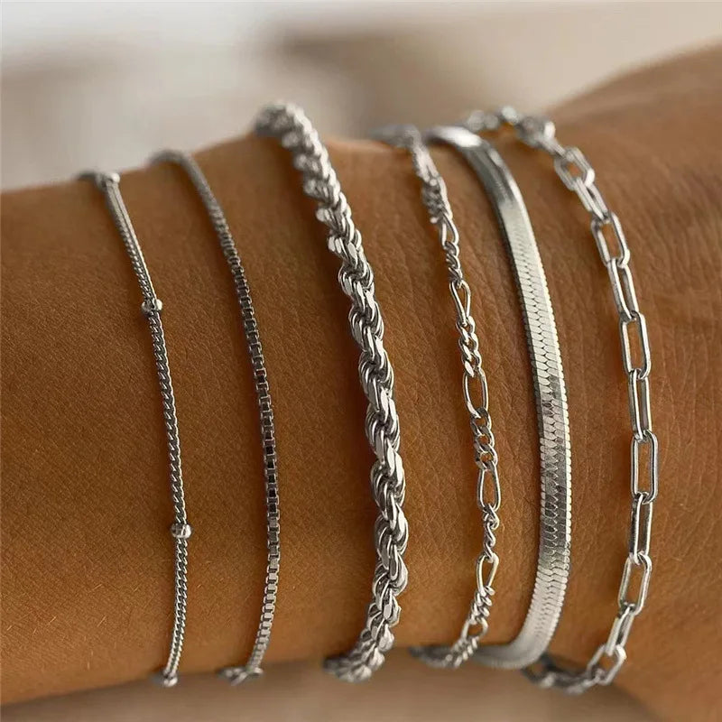 Paige – set of 6 layered bracelets