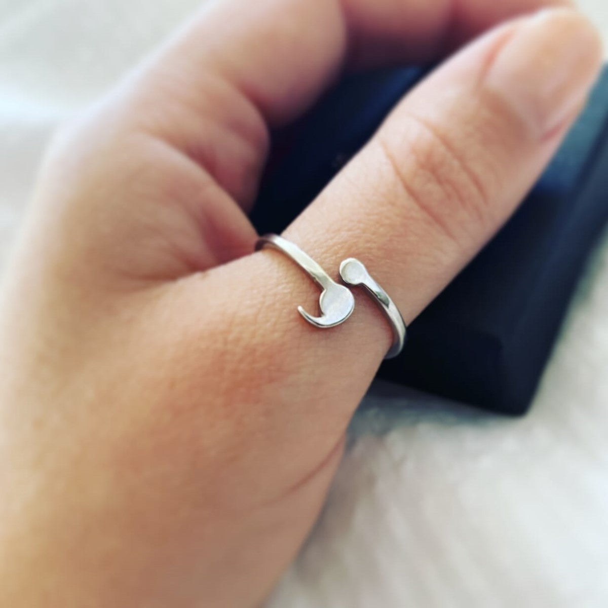 Delicate semicolon ring - Resilience ring