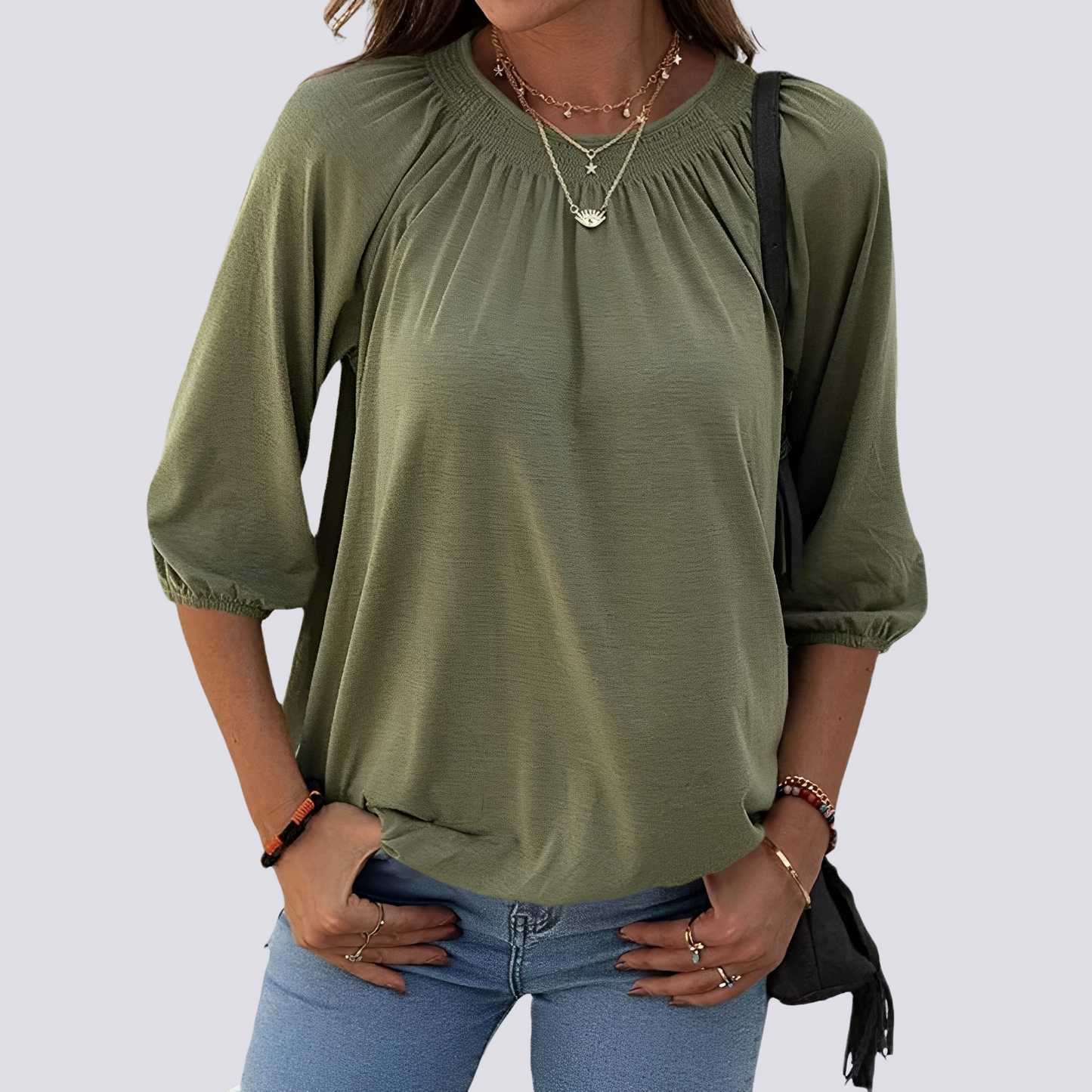 Telsa - Casual crew neck blouse for women