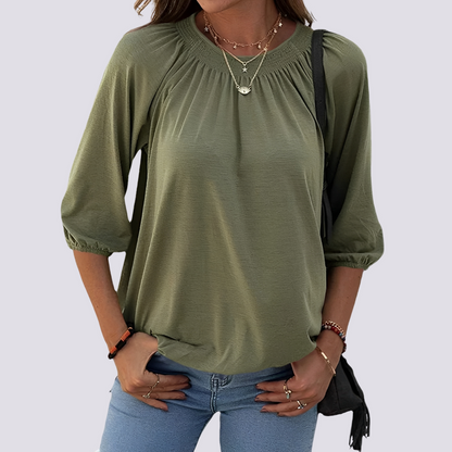 Telsa - Casual crew neck blouse for women