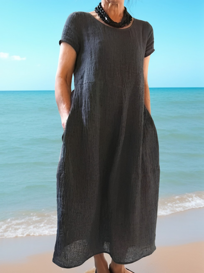 Allie - Casual, loose-fitting short-sleeve dress for women