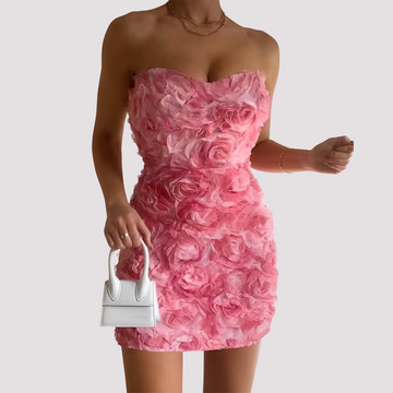 Nastia - Stylish strapless floral dress for women