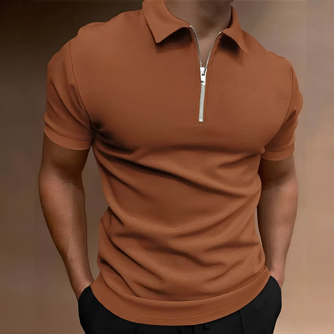 Carlos - Stylish polo shirt with zipper for men