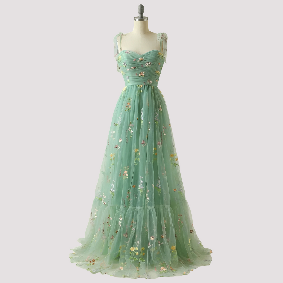 Livia - Elegant Ball Dress with Floral Embroidery