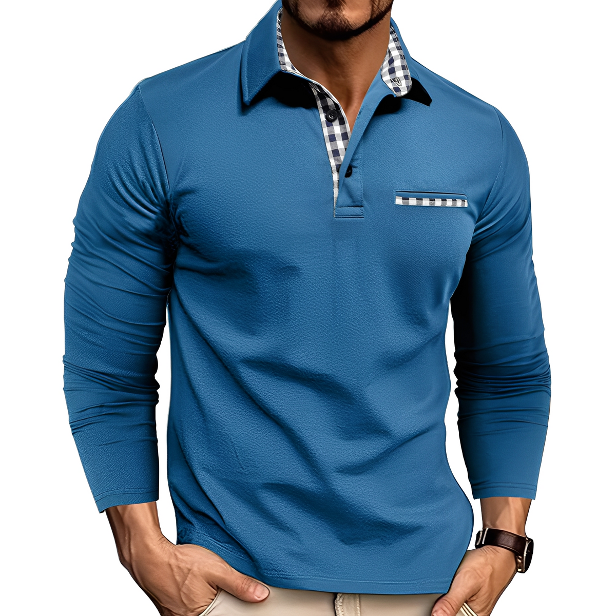 Grover - Casual long-sleeve polo shirt