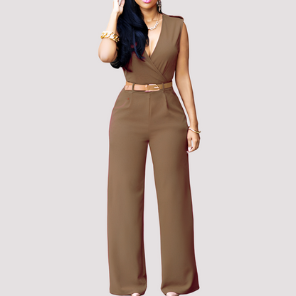 Esther - Elegant belted jumpsuit for women