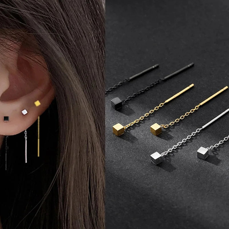 Kaelen – Cube Earrings and Elegant Tassels